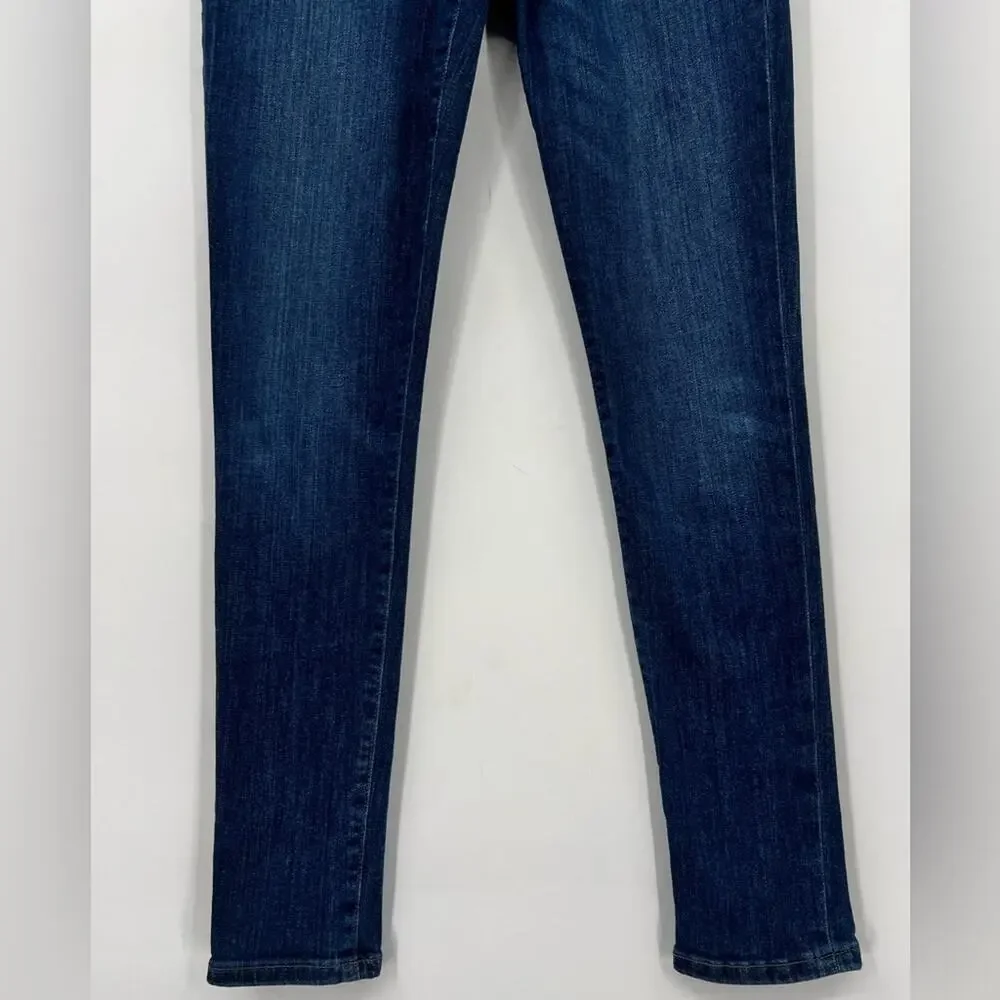 Joe’s Jeans Rolled Crop Leanne Lae Distressed Stretch Blue Medium Wash Zip 26